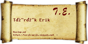 Török Erik névjegykártya