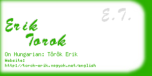 erik torok business card